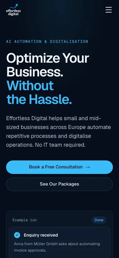 The same page on a phone
